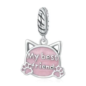 (image for) Pandora Style Pink Cat Dangle - BSC519