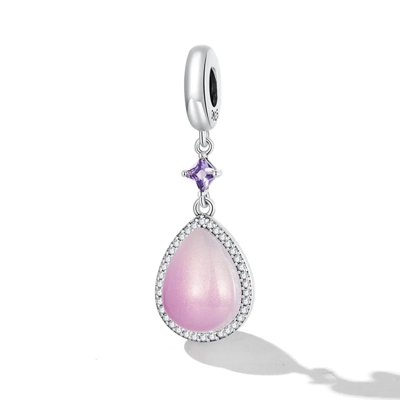 (image for) Pandora Style Pink Water Drop Dangle - SCC2272 - View 2