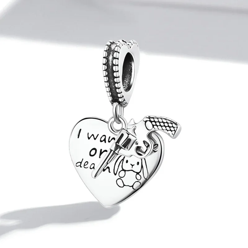 (image for) Pandora Style Pistol Heart Dangle - SCC1993 - View 2