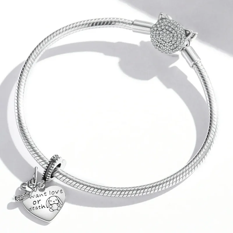 (image for) Pandora Style Pistol Heart Dangle - SCC1993 - View 3
