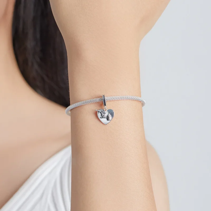 (image for) Pandora Style Pistol Heart Dangle - SCC1993 - View 5