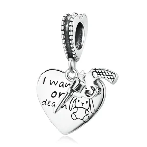 (image for) Pandora Style Pistol Heart Dangle - SCC1993