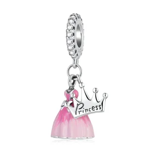 (image for) Pandora Style Princess Dress Crown Dangle - SCC2203