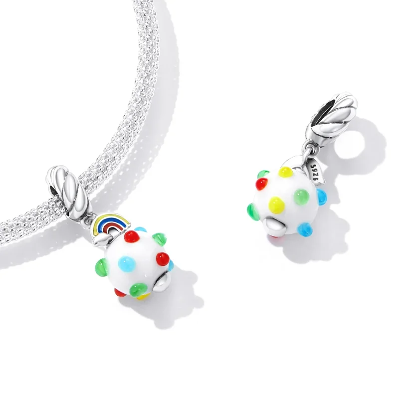 (image for) Pandora Style Rainbow Glass Dangle - SCC2225 - View 4