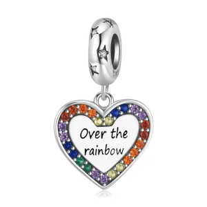 (image for) Pandora Style Rainbow Heart Dangle - SCC2146