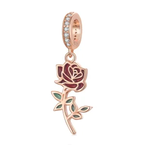 (image for) Pandora Style Red Rose Dangle - BSC642