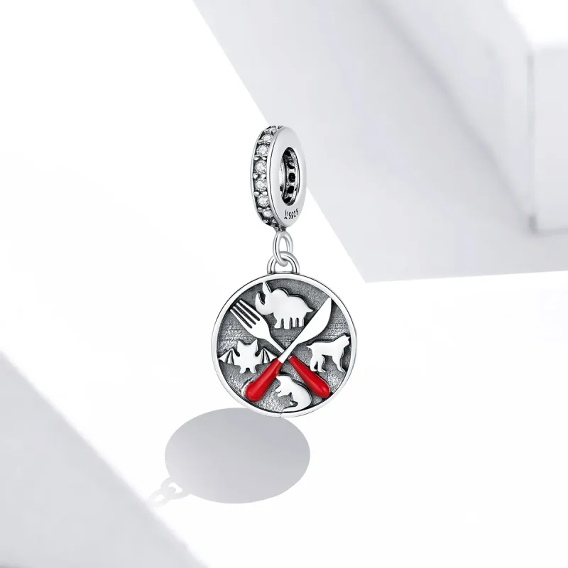 (image for) Pandora Style Refuse to Eat Wild Animals Dangle - SCC1588 - View 2