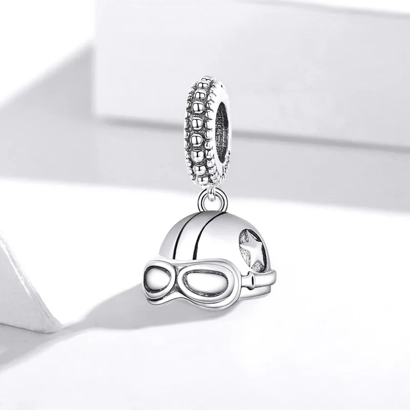 (image for) Pandora Style Retro Helmet Dangle - SCC1711 - View 2