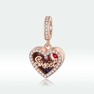 (image for) Pandora Style Rose Gold Chocolate Gift Box Dangle - SCC1670