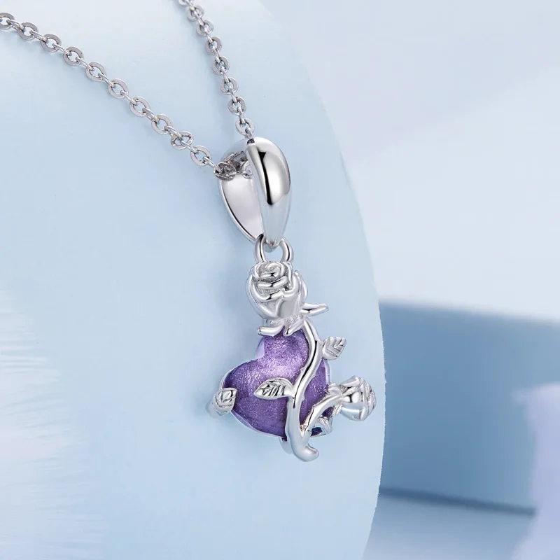 (image for) Pandora Style Rose Heart Dangle - BSC661 - View 2