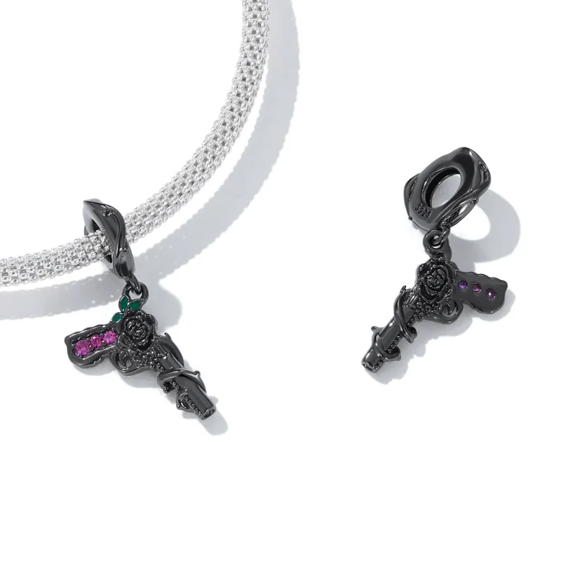 (image for) Pandora Style Rose Pistol Dangle - SCC2241 - View 4