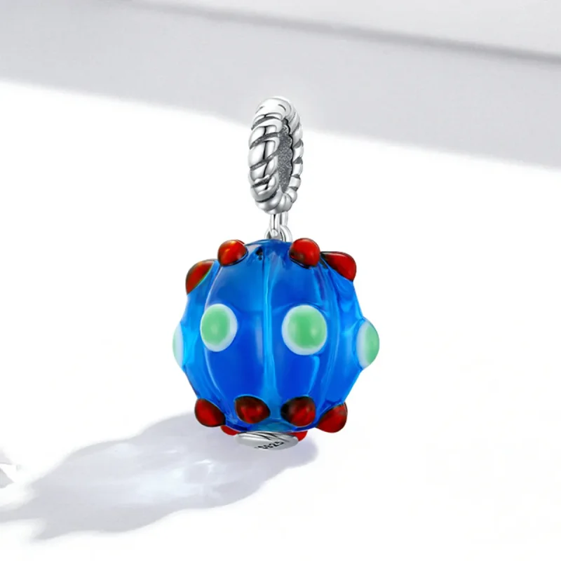 (image for) Pandora Style Royal Blue Glass Beads Dangle - SCC1968 - View 2