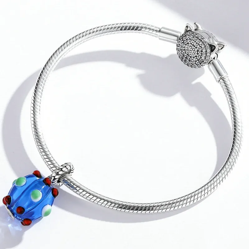 (image for) Pandora Style Royal Blue Glass Beads Dangle - SCC1968 - View 3