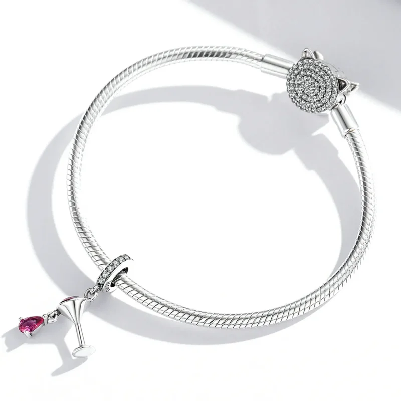 (image for) Pandora Style Shaken Wine Glass Dangle - SCC1997 - View 3