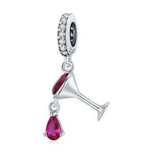 (image for) Pandora Style Shaken Wine Glass Dangle - SCC1997