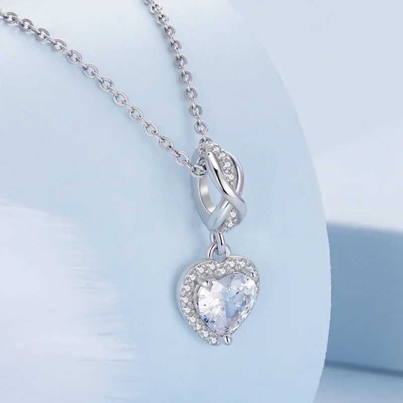 (image for) Pandora Style Shining Heart Dangle - BSC663 - View 2