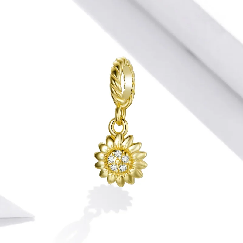(image for) Pandora Style Shining Sun Flower Dangle - BSX002-L - View 2
