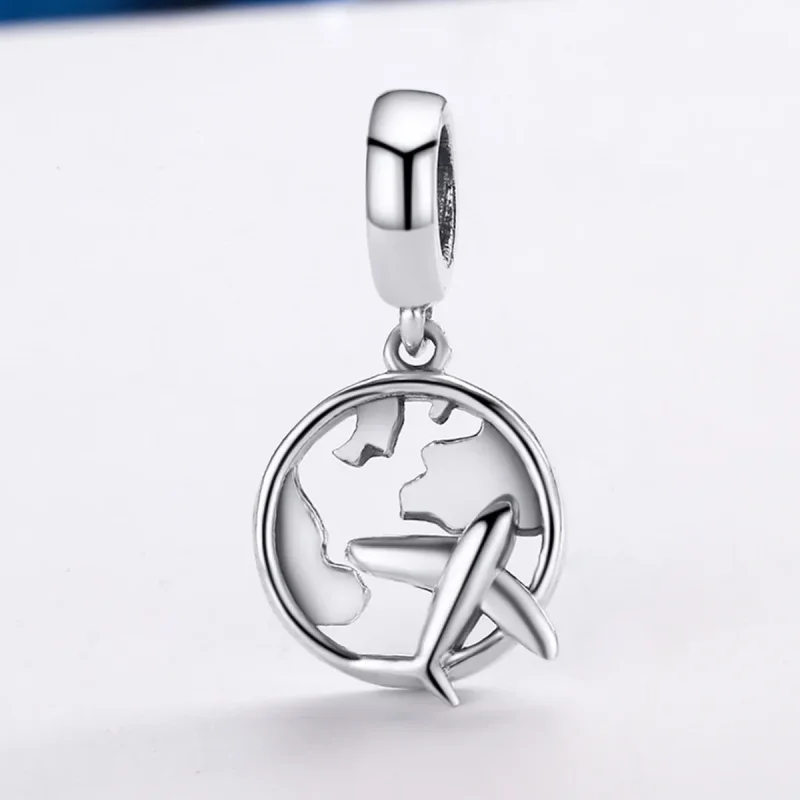 (image for) Pandora Style Silver A Dream of Traveling Around Dangle - SCC242 - View 4