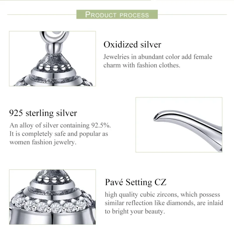 (image for) Pandora Style Silver Aladdin'S Lamp Dangle - SCC703 - View 7