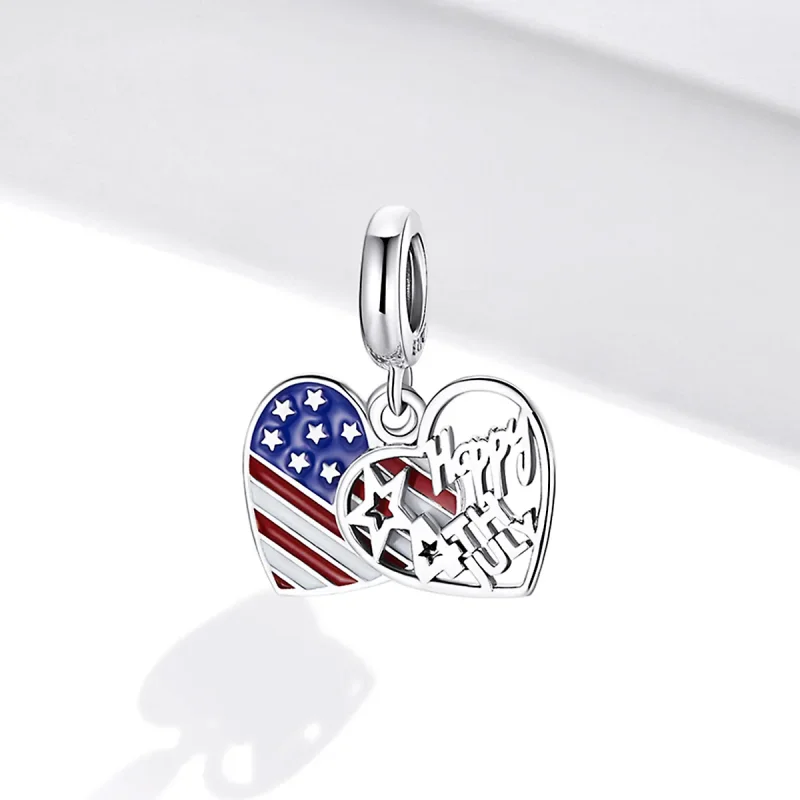 (image for) Pandora Style Silver American Independence Day Dangle - SCC1884 - View 2