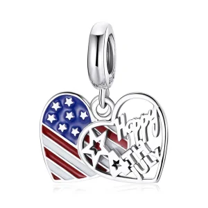 (image for) Pandora Style Silver American Independence Day Dangle - SCC1884