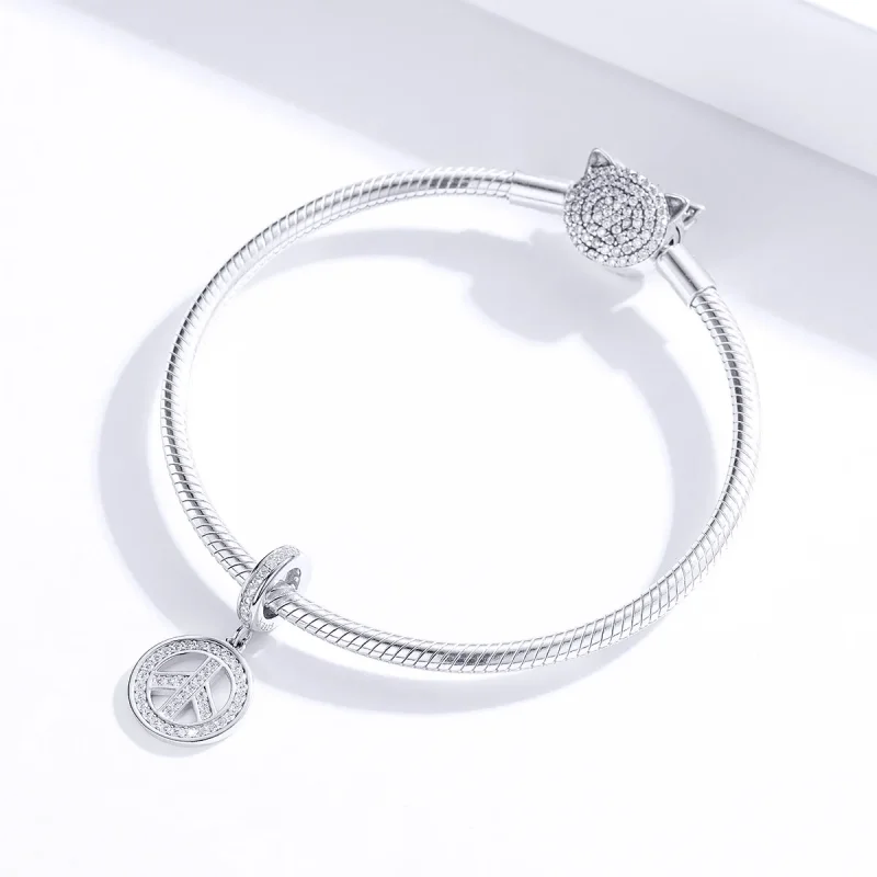 (image for) Pandora Style Silver Anti-War Dangle - SCC1367 - View 2