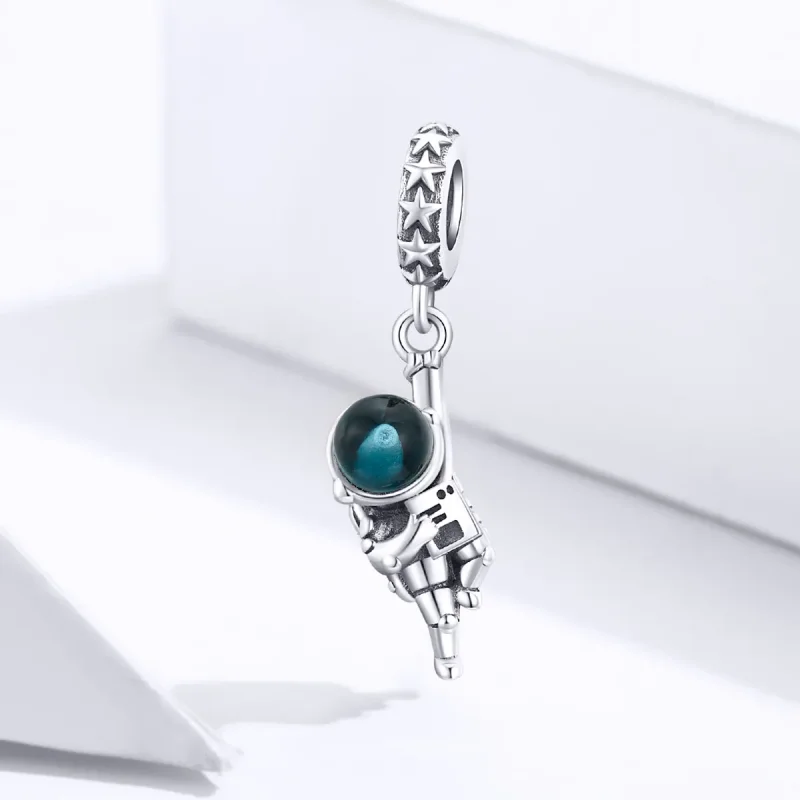 (image for) Pandora Style Silver Astronaut Dangle - BSC202 - View 2