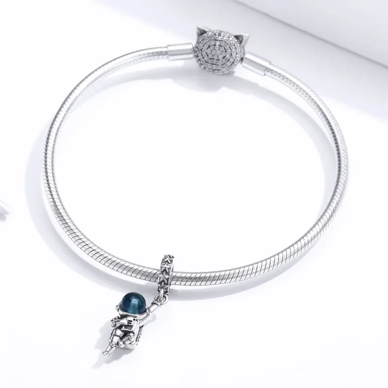 (image for) Pandora Style Silver Astronaut Dangle - BSC202 - View 3