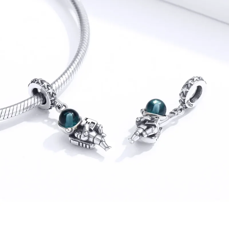 (image for) Pandora Style Silver Astronaut Dangle - BSC202 - View 4