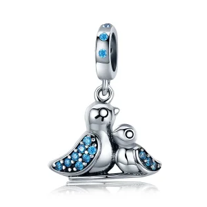 (image for) Pandora Style Silver Baby Bird With Mother Dangle - SCC426