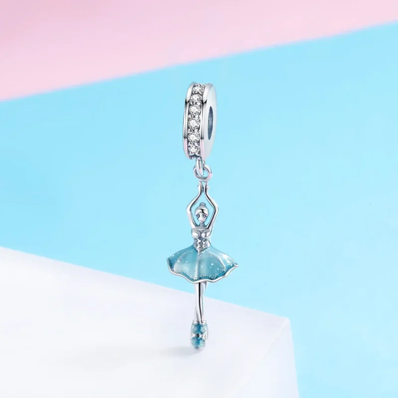 (image for) Pandora Style Silver Ballerina Dangle - SCC514 - View 3
