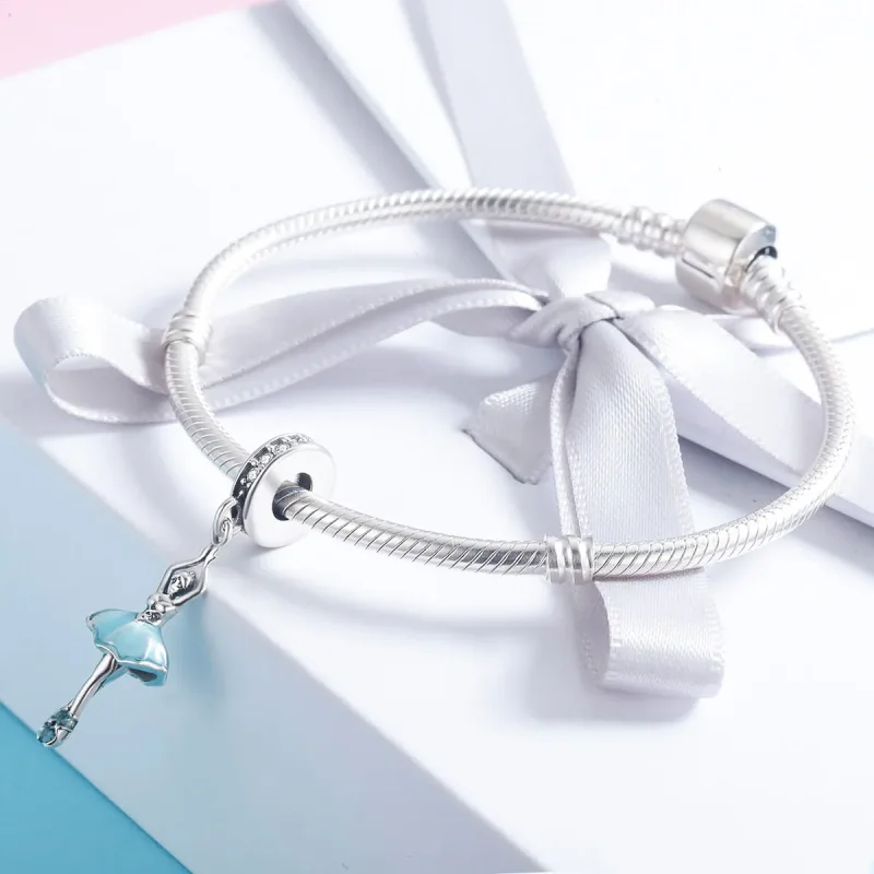 (image for) Pandora Style Silver Ballerina Dangle - SCC514 - View 4