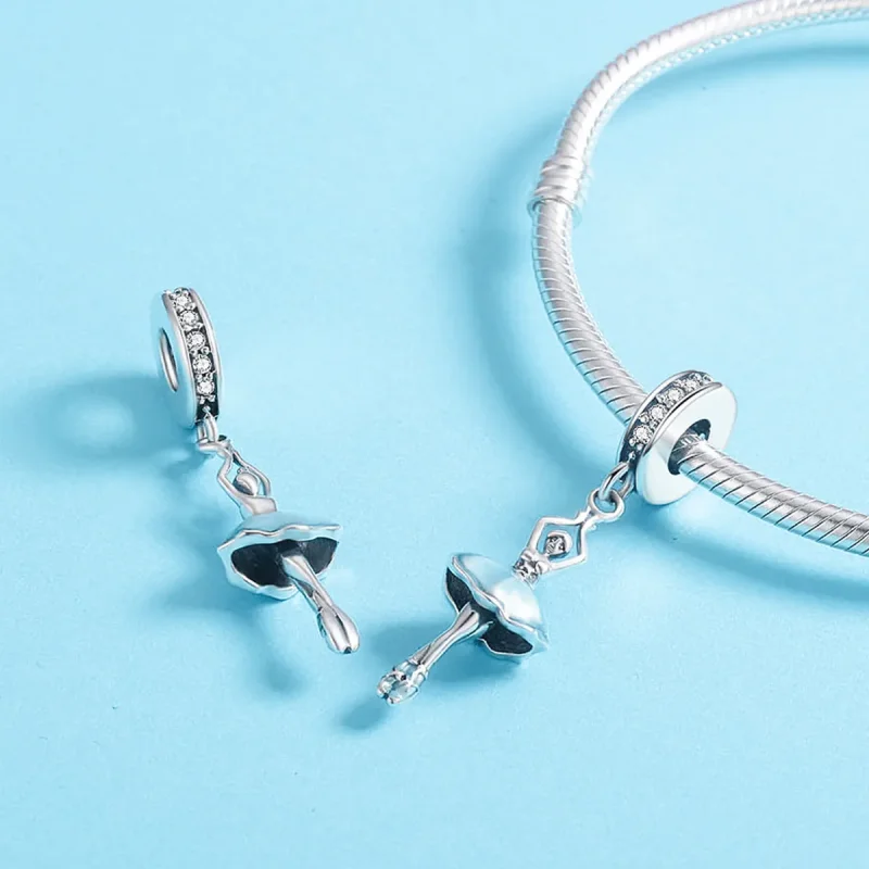 (image for) Pandora Style Silver Ballerina Dangle - SCC514 - View 5