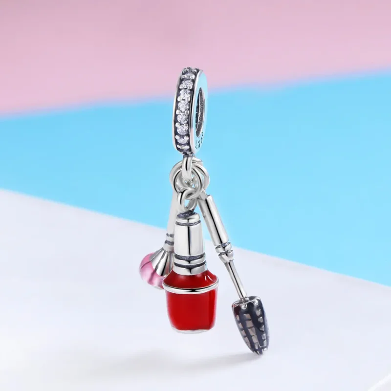 (image for) Pandora Style Silver Beautiful Artifacts Makeup Dangle - SCC785 - View 2