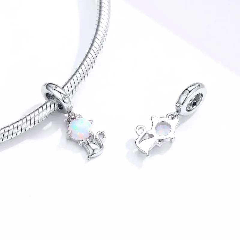 (image for) Pandora Style Silver Beloved Kitty Dangle - BSC235 - View 4