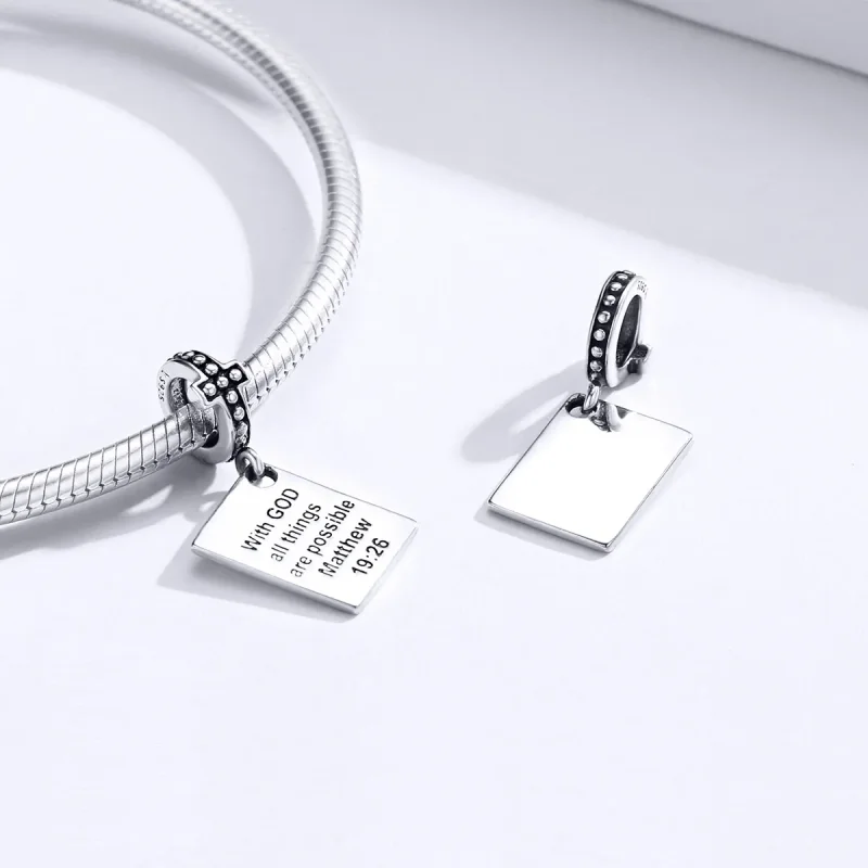 (image for) Pandora Style Silver Bible Dangle - SCC1424 - View 4
