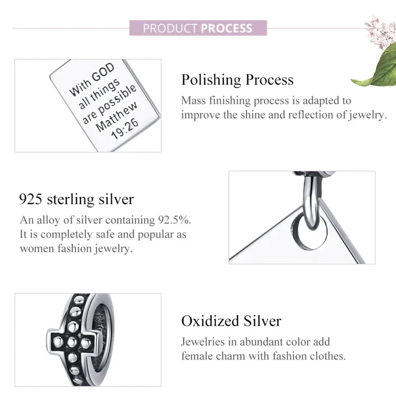 (image for) Pandora Style Silver Bible Dangle - SCC1424 - View 8