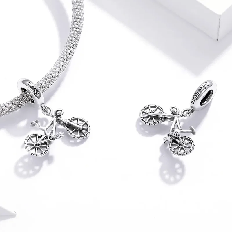 (image for) Pandora Style Silver Bicycle Dangle - BSC384 - View 4