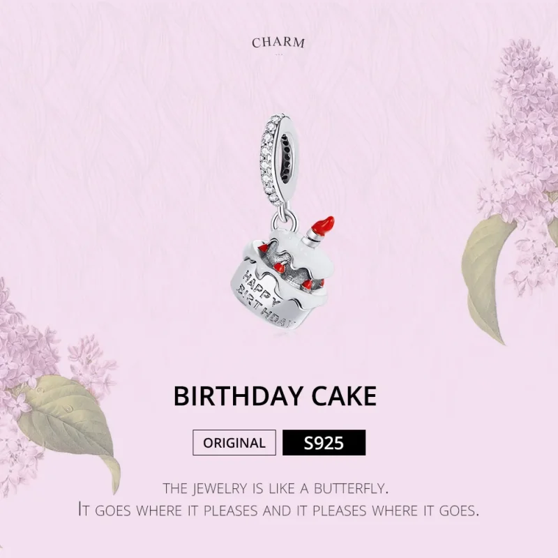 (image for) Pandora Style Silver Birthday Cake Dangle - SCC1848 - View 7