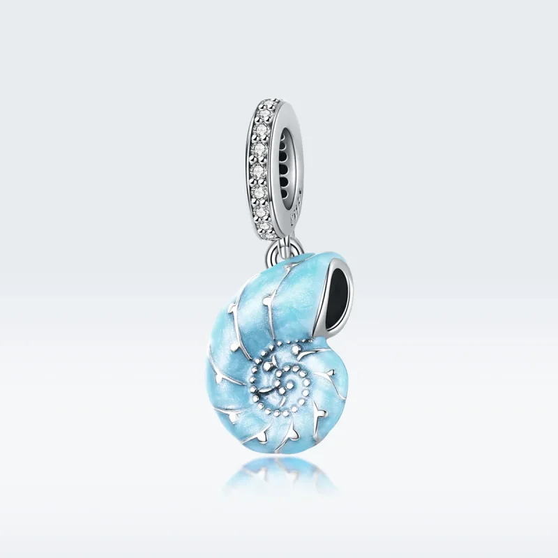 (image for) Pandora Style Silver Blue Conch Dangle - SCC1560 - View 5