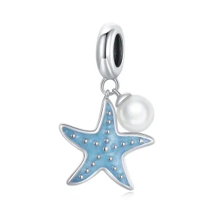 (image for) Pandora Style Silver Blue Starfish Dangle - SCC1807