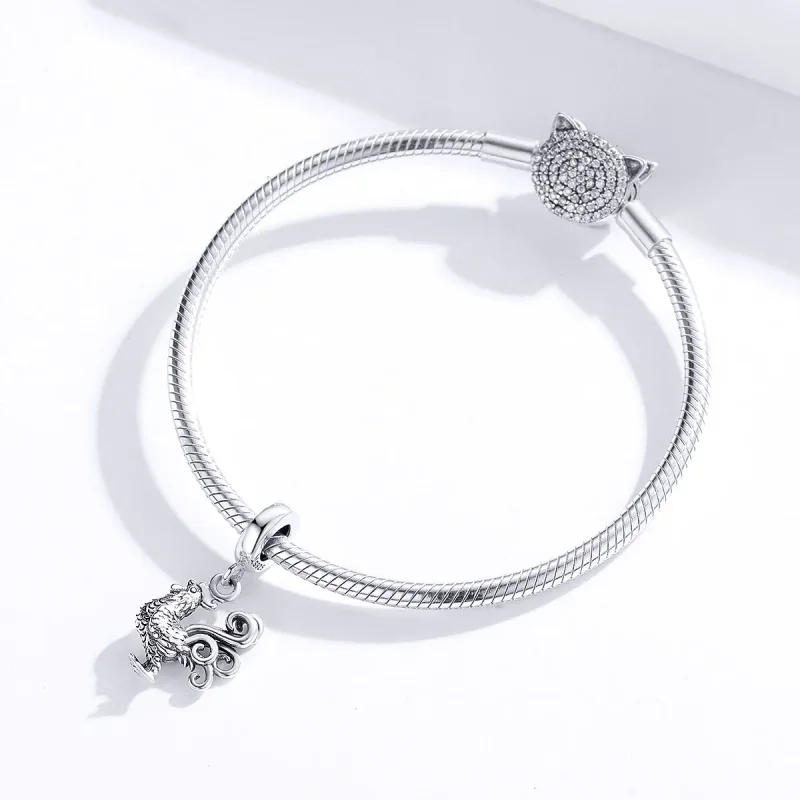 (image for) Pandora Style Silver Brave Rooster Dangle - SCC1337 - View 3