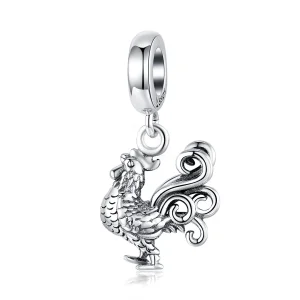 (image for) Pandora Style Silver Brave Rooster Dangle - SCC1337