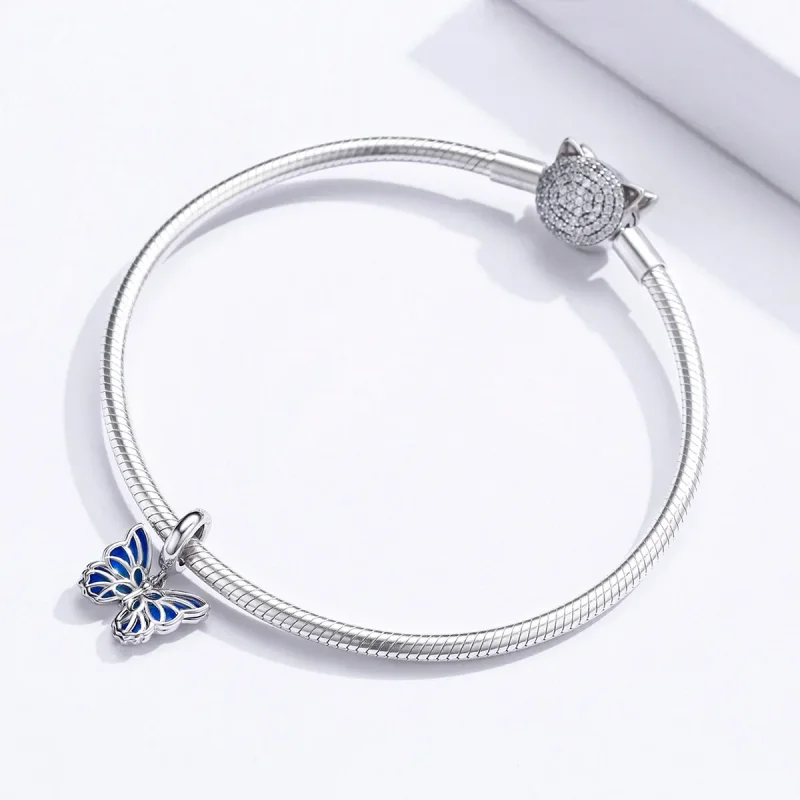 (image for) Pandora Style Silver Butterfly Dangle - BSC149 - View 3