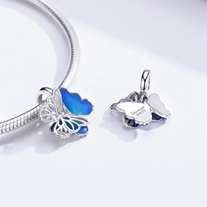 (image for) Pandora Style Silver Butterfly Dangle - BSC149 - View 4