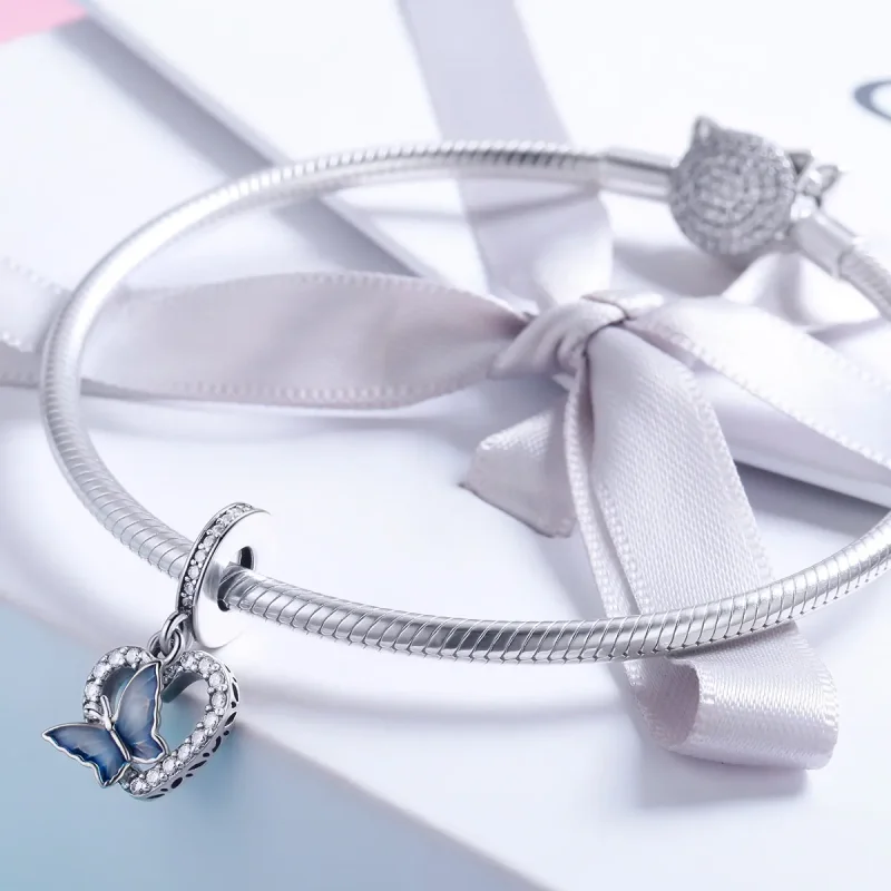 (image for) Pandora Style Silver Butterfly Dream Dangle - SCC818 - View 4