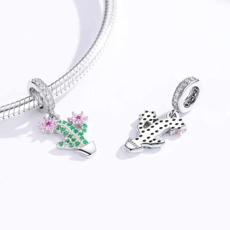 (image for) Pandora Style Silver Cactus Dangle - BSC121 - View 4