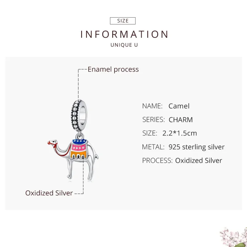(image for) Pandora Style Silver Camel Dangle - SCC1376 - View 7