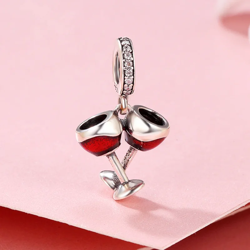 (image for) Pandora Style Silver Cheers Dangle - SCC478 - View 3