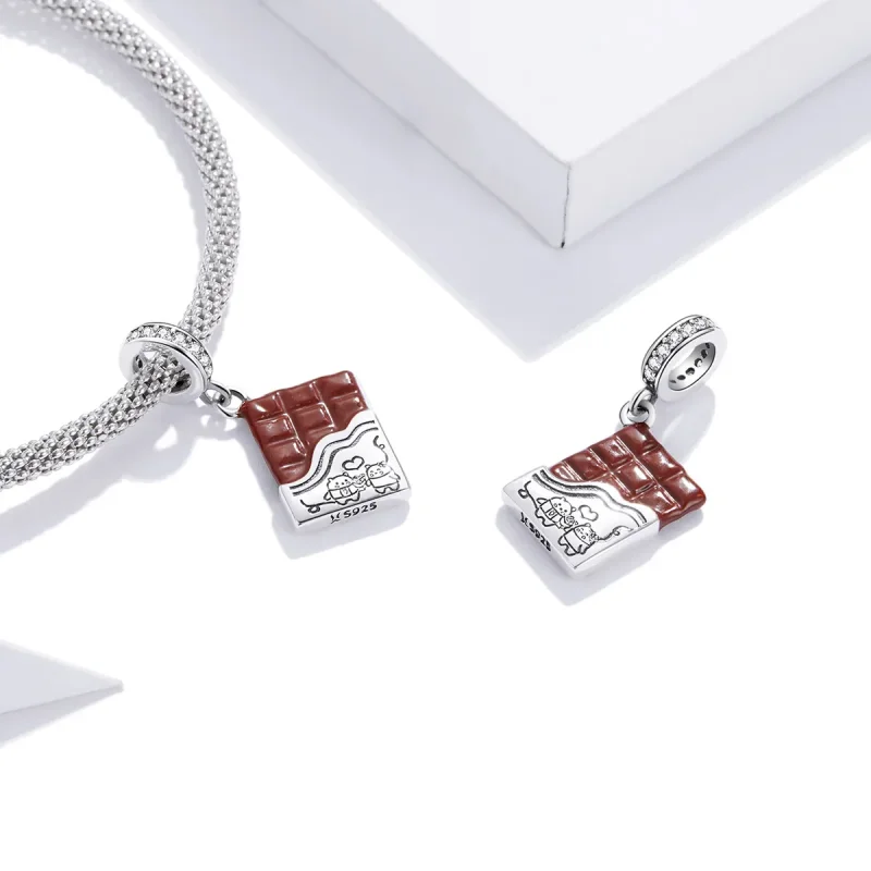 (image for) Pandora Style Silver Chocolate Love Dangle - SCC1782 - View 4